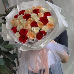 Colorful Mixed Rose Bouquet 🌹💐 - A Beautiful Fusion of Romance and Passion