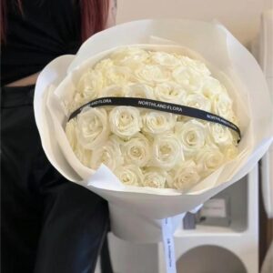 Classic White Rose Bouquet 🤍🌹 - A Timeless Symbol of Purity and Love