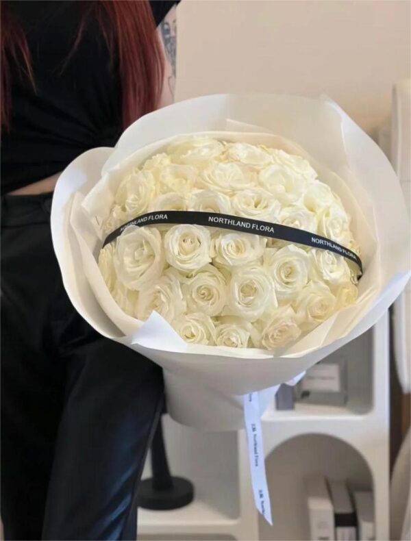 Classic White Rose Bouquet 🤍🌹 - A Timeless Symbol of Purity and Love