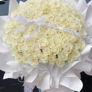 Pure White Rose Bouquet 🌸🤍 - A Symbol of Love and Beauty