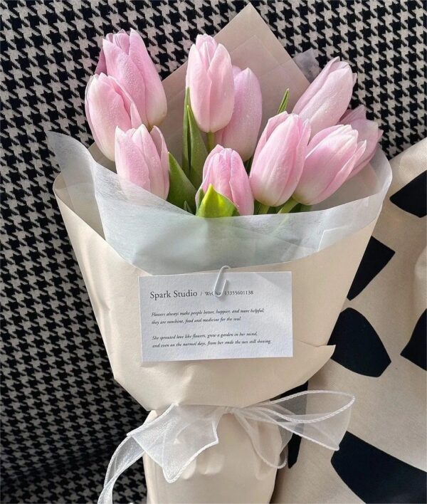 Gentle Pink Tulip Bouquet 🌷💖 - A Sweet and Romantic Expression of Heartfelt Emotions - Image 2